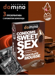 Презервативы для орального секса DOMINO Sweet Sex с ароматом шоколадного мусса - 3 шт. - Domino - купить с доставкой в Оренбурге