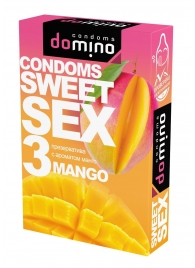 Презервативы для орального секса DOMINO Sweet Sex с ароматом манго - 3 шт. - Domino - купить с доставкой в Оренбурге