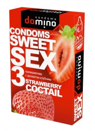 Презервативы для орального секса DOMINO Sweet Sex с ароматом клубничного коктейля  - 3 шт. - Domino - купить с доставкой в Оренбурге