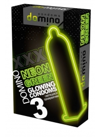 Презервативы DOMINO Neon Green со светящимся в темноте кончиком - 3 шт. - Domino - купить с доставкой в Оренбурге