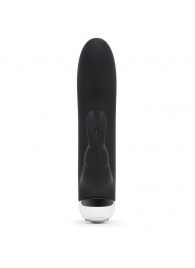 Черный вибратор с клиторальным отростком Greedy Girl Mini Rabbit Vibrator - 14 см. - Fifty Shades of Grey