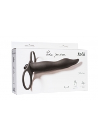 Черная вибронасадка для двойного проникновения Flirtini - 15,9 см. - Lola Games - купить с доставкой в Оренбурге