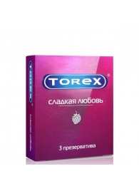 Презервативы Torex  Сладкая любовь  с ароматом клубники - 3 шт. - Torex - купить с доставкой в Оренбурге