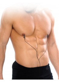 Черные электрические зажимы для сосков Shock Therapy Nipple Clamps - Pipedream - купить с доставкой в Оренбурге