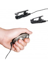 Черные электрические зажимы для сосков Shock Therapy Nipple Clamps - Pipedream - купить с доставкой в Оренбурге