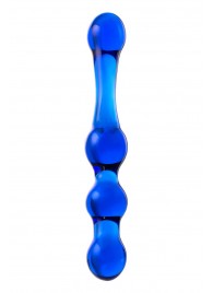 Синий стеклянный фаллоимитатор с наплывами - 21 см. - Sexus