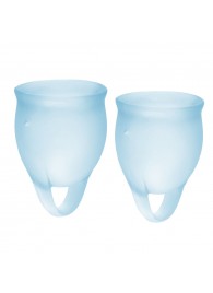 Набор голубых менструальных чаш Feel confident Menstrual Cup - Satisfyer - купить с доставкой в Оренбурге