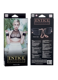 Черные мягкие наручники Entice French Cuffs с цепью - California Exotic Novelties - купить с доставкой в Оренбурге