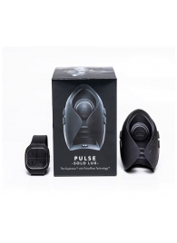 Темно-серый инновационный мужской осциллятор PULSE SOLO LUX с пультом ДУ - Hot Octopuss - в Оренбурге купить с доставкой