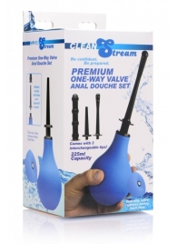 Анальный душ с 3 насадками Premium One-way Valve Anal Douche Set - XR Brands - купить с доставкой в Оренбурге