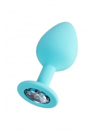 Мятная анальная втулка Brilliant с прозрачным кристаллом - 8 см. - ToyFa - купить с доставкой в Оренбурге