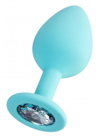 Мятная анальная втулка Brilliant с прозрачным кристаллом - 8 см. - ToyFa - купить с доставкой в Оренбурге