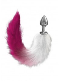 Серебристая анальная пробка с розовым хвостом Galaxy - Lola Games - купить с доставкой в Оренбурге