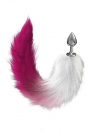 Серебристая анальная пробка с розовым хвостом Starlit - Lola Games - купить с доставкой в Оренбурге
