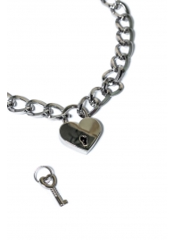 Серебристый ошейник Embrace с ключиком - Lola Games - купить с доставкой в Оренбурге