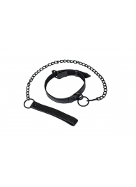 Черный ошейник Sin с поводком - Lola Games - купить с доставкой в Оренбурге