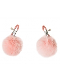 Зажимы на соски Angelic с розовыми меховыми шариками - Lola Games - купить с доставкой в Оренбурге