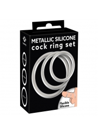 Набор из 3 эрекционных колец под металл Metallic Silicone Cock Ring Set - Orion - в Оренбурге купить с доставкой