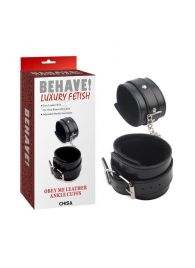 Черные оковы на ноги Obey Me Leather Ankle Cuffs - Chisa - купить с доставкой в Оренбурге