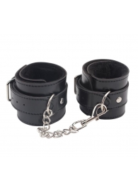 Черные оковы на ноги Obey Me Leather Ankle Cuffs - Chisa - купить с доставкой в Оренбурге