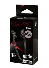 Черные зажимы на соски на цепочке BLAZE DELUXE NIPPLE CLAMPS - Dream Toys - купить с доставкой в Оренбурге