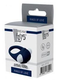 Гладкое синее эрекционное виброкольцо STIMU RING - Dream Toys - в Оренбурге купить с доставкой