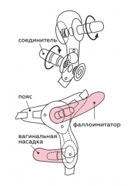 Черный пояс для женщин BEST SELECT с 3 насадками - LOVETOY (А-Полимер) - купить с доставкой в Оренбурге