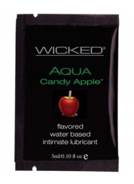 Лубрикант с ароматом сахарного яблока WICKED AQUA Candy Apple - 3 мл. - Wicked - купить с доставкой в Оренбурге