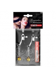 Оригинальные зажимы на соски с желтыми шариками - Notabu - купить с доставкой в Оренбурге