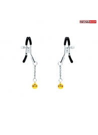 Оригинальные зажимы на соски с желтыми шариками - Notabu - купить с доставкой в Оренбурге