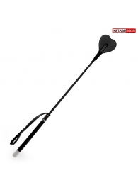 Черный стек с наконечником-сердечком - 54 см. - Notabu - купить с доставкой в Оренбурге