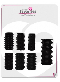 Набор из 7 черных насадок PENIS SLEEVES SET - Dream Toys - в Оренбурге купить с доставкой
