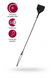 Черный гладкий стек с тонкой ручкой - 48 см. - ToyFa - купить с доставкой в Оренбурге