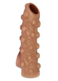 Телесная насадка с бугорками и открытой головкой Nude Sleeve L - 14 см. - KOKOS - в Оренбурге купить с доставкой