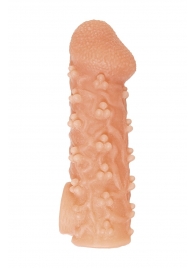 Телесная закрытая насадка с пучками шишечек Cock Sleeve Size S - 13,8 см. - KOKOS - в Оренбурге купить с доставкой