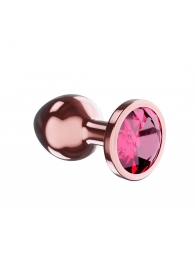 Пробка цвета розового золота с малиновым кристаллом Diamond Ruby Shine S - 7,2 см. - Lola Games - купить с доставкой в Оренбурге