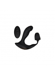 Черный вибромассажер простаты с эрекционным кольцом Strapped   Tapped - Zero Tolerance - в Оренбурге купить с доставкой