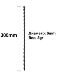 Черный уретральный расширитель - 30 см. - Rubber Tech Ltd - купить с доставкой в Оренбурге