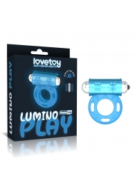 Голубое, светящееся в темноте эрекционное виброкольцо Lumino Play Vibrating Penis Ring - Lovetoy - в Оренбурге купить с доставкой