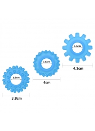 Набор из 3 голубых, светящихся в темноте эрекционных колец Lumino Play - Lovetoy - в Оренбурге купить с доставкой