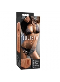 Мастурбатор-вагина цвета карамели Julieta с вибрацией - Blush Novelties - в Оренбурге купить с доставкой