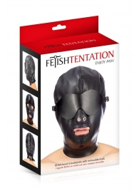 Маска-шлем с отверстием для рта и съемными шорами - Fetish Tentation - купить с доставкой в Оренбурге