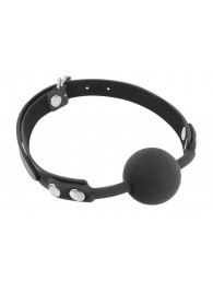 Черный силиконовый кляп-шарик на ремешках - Fetish Tentation - купить с доставкой в Оренбурге