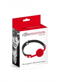 Красный кляп-шарик на черных ремешках - Fetish Tentation - купить с доставкой в Оренбурге