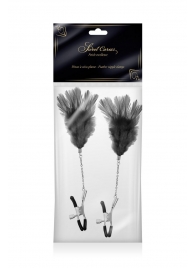Зажимы для сосков с черными перьями Sweet Caress Feather Nipple Clumps - Sweet Caress - купить с доставкой в Оренбурге