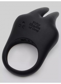 Черное эрекционное виброкольцо Sensation Rechargeable Vibrating Rabbit Love Ring - Fifty Shades of Grey - в Оренбурге купить с доставкой