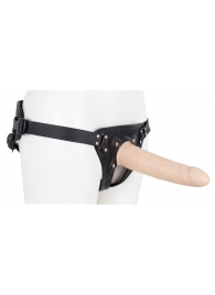 Пустотелый страпон Harness CLASSIC с бандажом - 19,5 см. - LOVETOY (А-Полимер) - купить с доставкой в Оренбурге