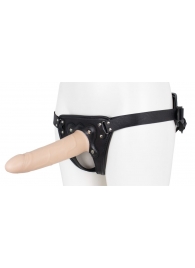 Пустотелый страпон Harness CLASSIC с бандажом - 19,5 см. - LOVETOY (А-Полимер) - купить с доставкой в Оренбурге