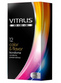 Цветные ароматизированные презервативы VITALIS PREMIUM color   flavor - 12 шт. - Vitalis - купить с доставкой в Оренбурге