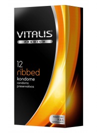 Ребристые презервативы VITALIS PREMIUM ribbed - 12 шт. - Vitalis - купить с доставкой в Оренбурге